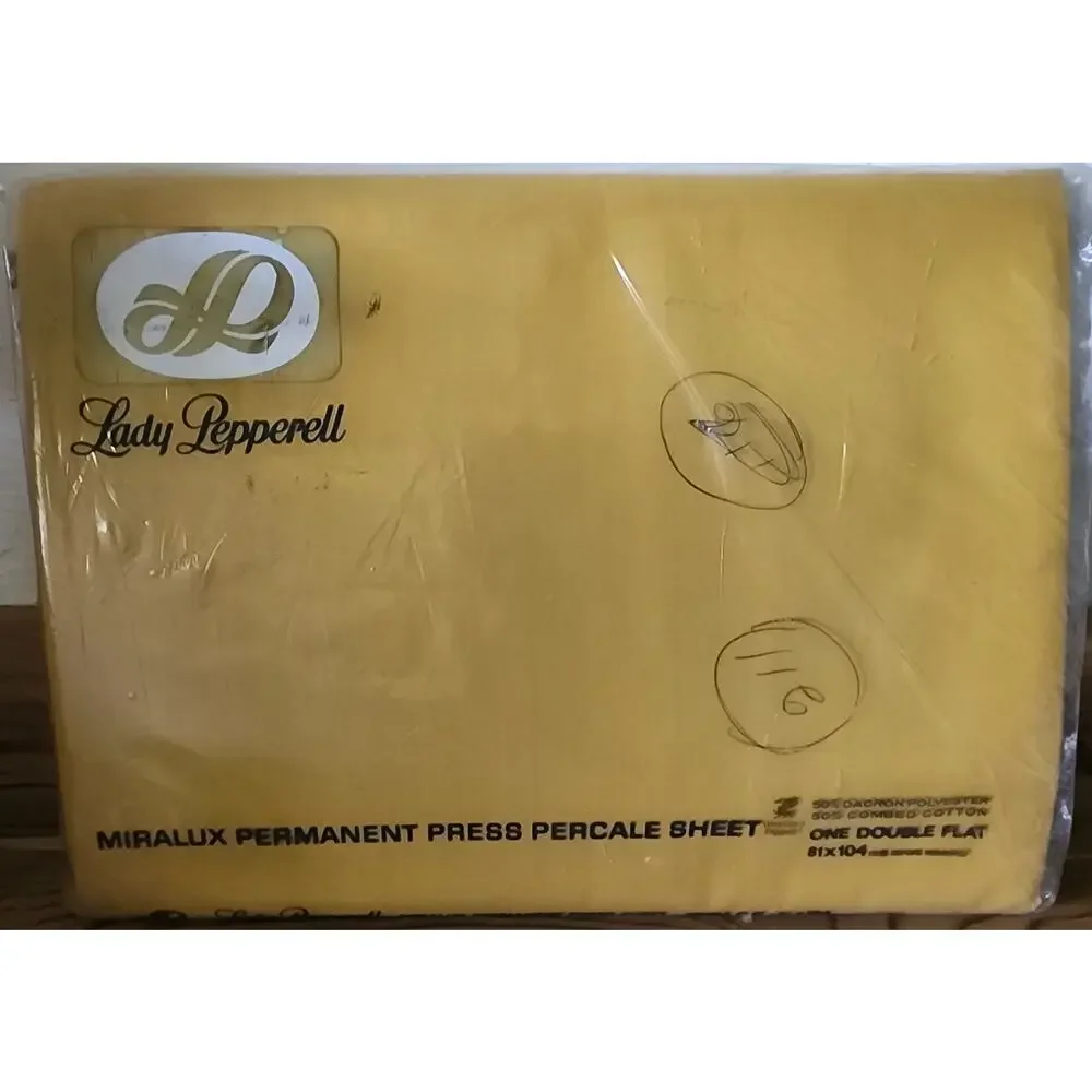 Vintage Lady Pepperell Miralux Permanent Press Percale Flat Sheet Double 81x104